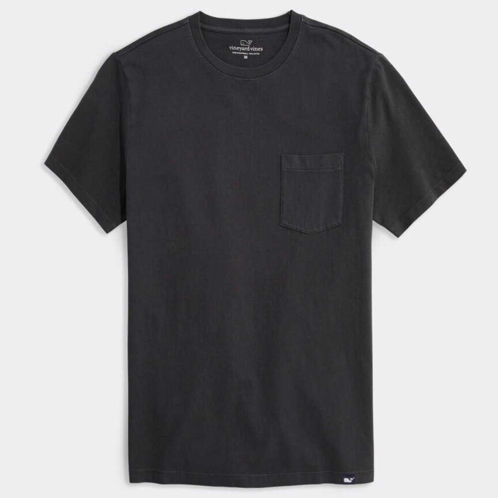 Vineyard Vines Garment-Dyed Surf Pocket Tee Jet Black Size Small New With Tags